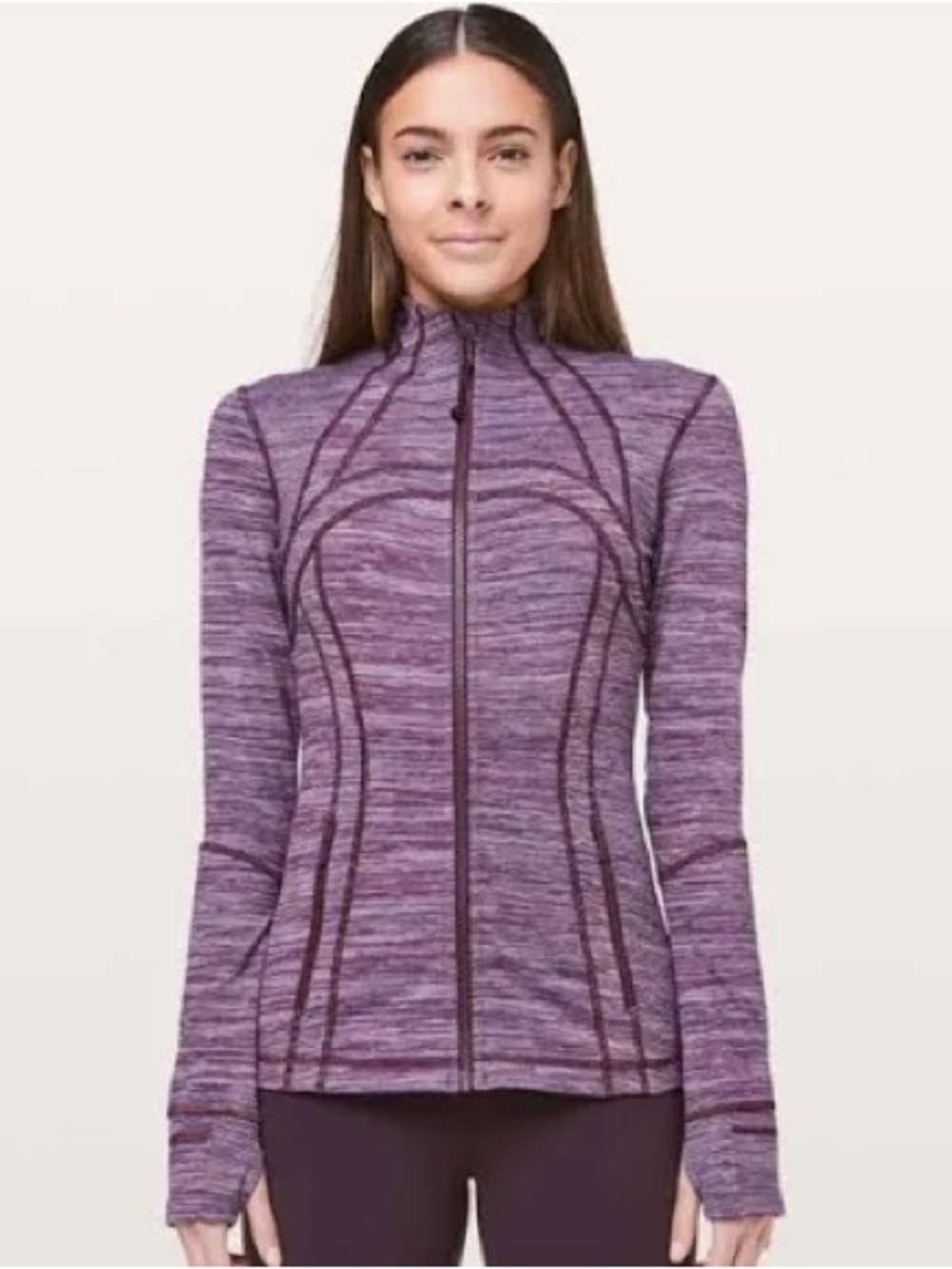 Lululemon Heathered Cyber Black Cherry Define Jacket Space Dye Knit Size 6